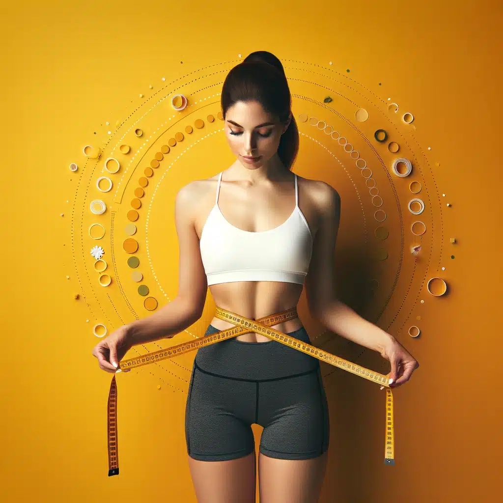 woman measuring waste after starting peptide therapy