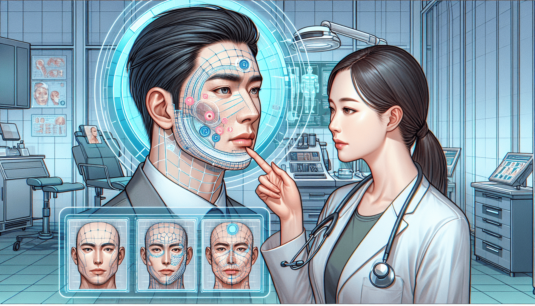 Illustration of consultation for facial balancing