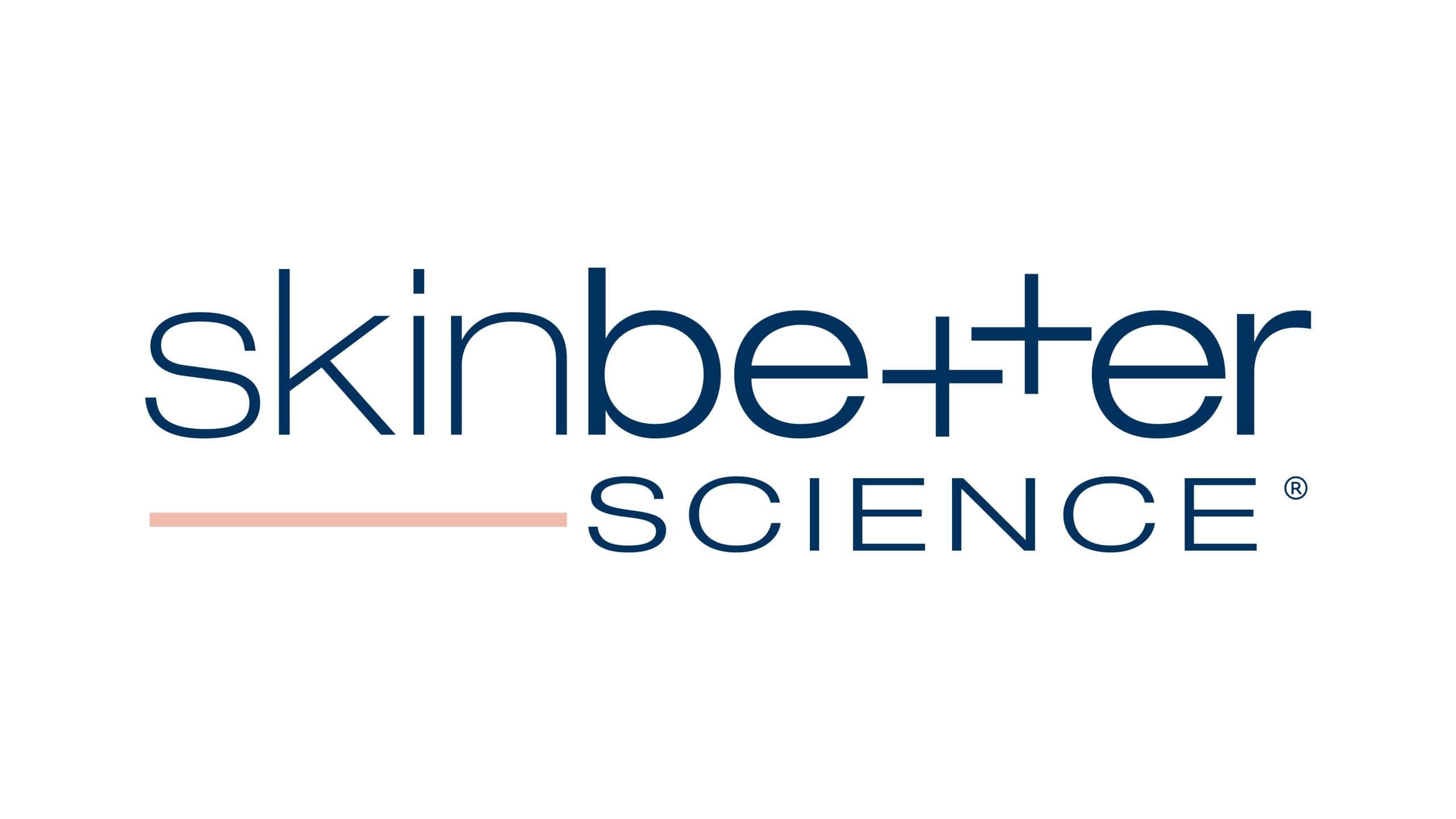 the image displays the logo for "skinbetter science," featuring the brand name in a stylish, modern font. the word "better" includes a plus sign between the "e" and "t." a thin horizontal line extends from the "s" in "skin" to the "t. medspa near me