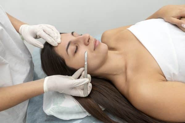 woman being dermaplaned at atlanta medspa