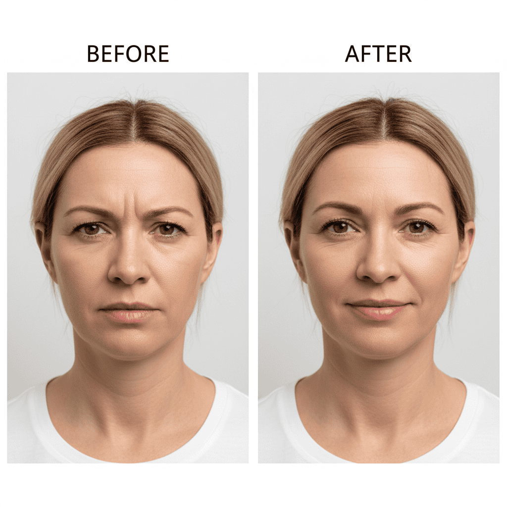 Before and after skincare results comparison