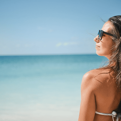 girl, bikini, beach