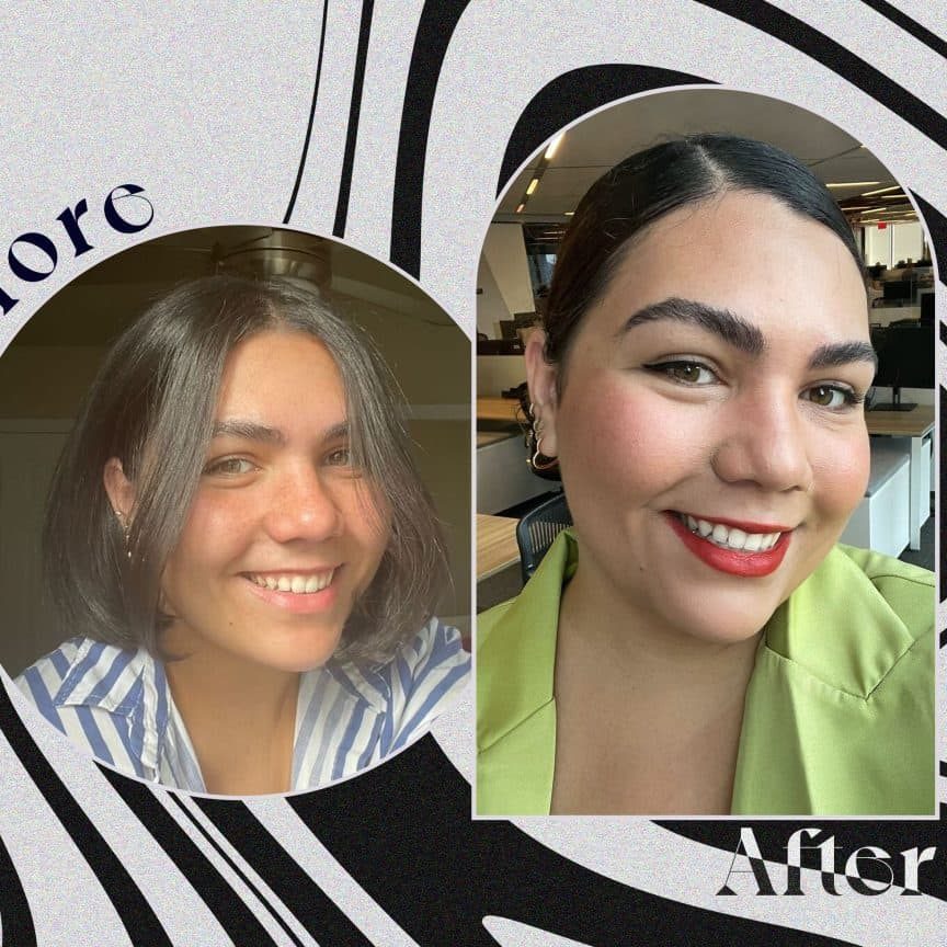 Before and after hairstyle transformation