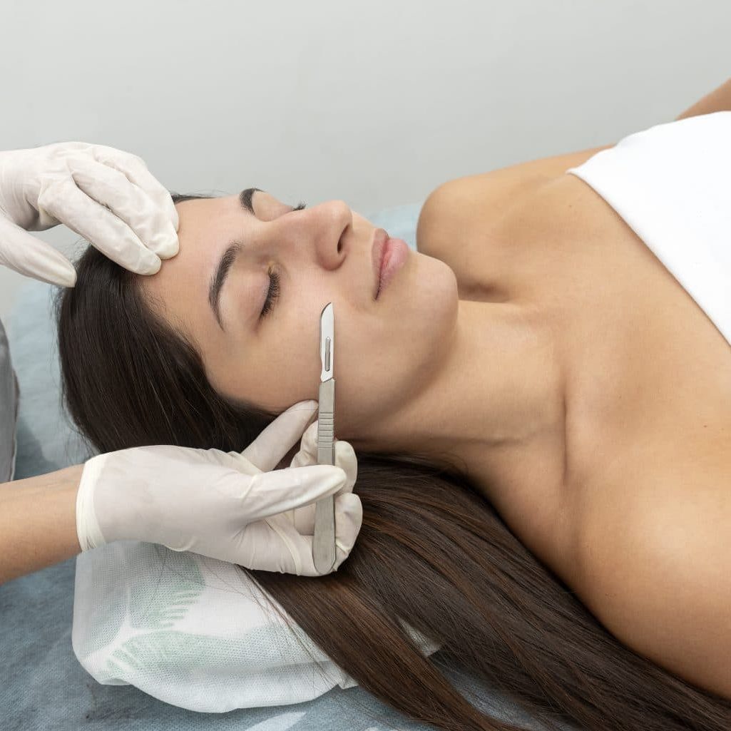 woman being dermaplaned at atlanta medspa